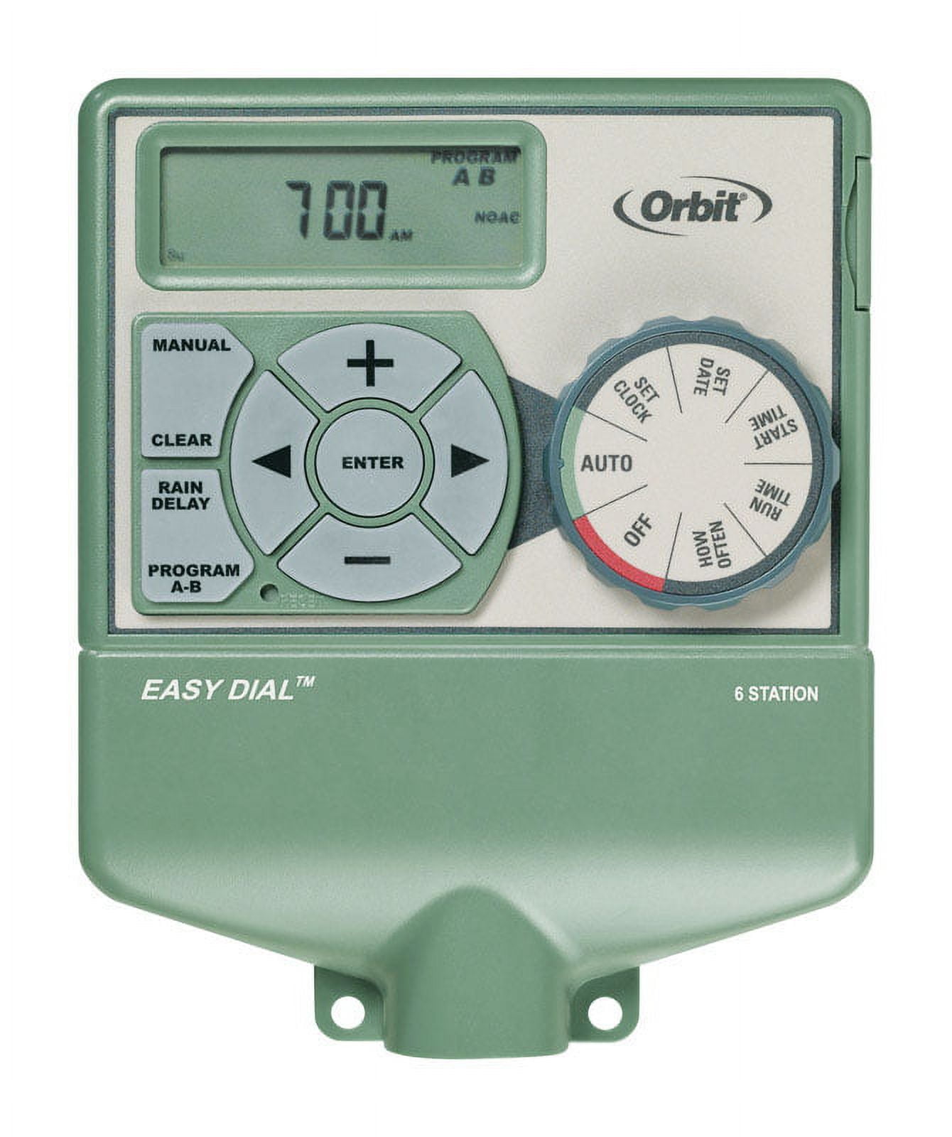 Orbit 57596 Large Easytoread LCD 6Station Indoor Easy Dial Timer