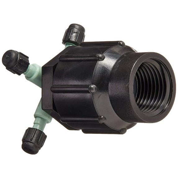 Orbit Quad Full-Flow Manifold - 4-Port Drip Irrigation Manifold - Multicolor