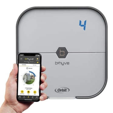 Orbit B-hyve Smart EPA WaterSense Labeled 4-Zone Indoor Sprinkler Timer/Controller; 8.75" H x 6.5" W x 2.75" D
