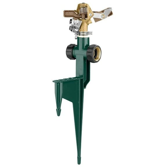 Orbit Brass Impact Pulsating Lawn Sprinkler on Metal Step Spike