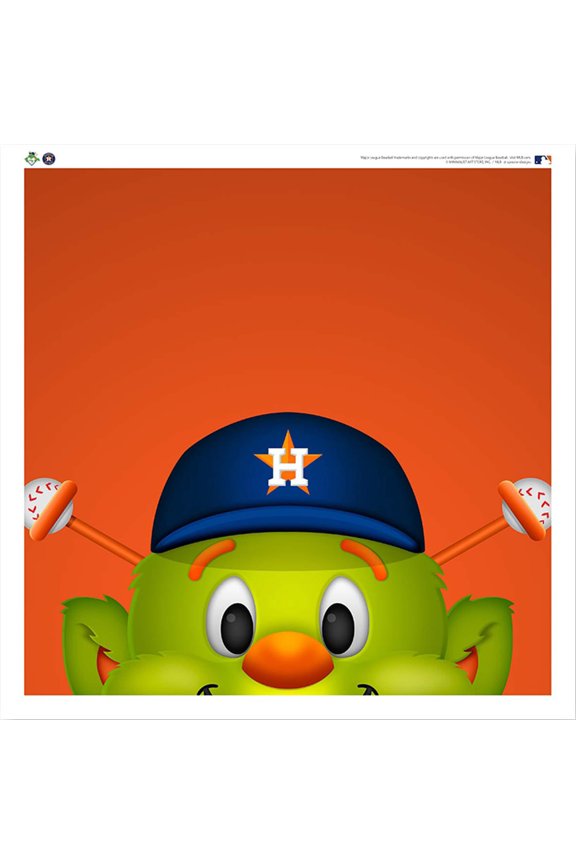 Orbit Houston Astros 12'' x 12'' Minimalist Mascot Poster Print