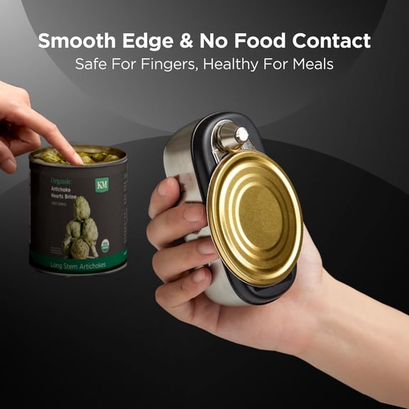 Orbit One Stainless Steel Rechargeable Electric Can Opener: Hands-free, USB-C Charging, Automatic Stop, Smooth Edge, Safety, Blade for Large Cans, Heavy Duty, Soda Can and Pop Can
