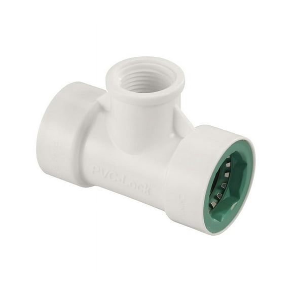 33772 Underground Sprinkler Tee, 1/2 PVC Lock x 1/2 PVC Lock, x 1/2-In. FPT - Quantity 1