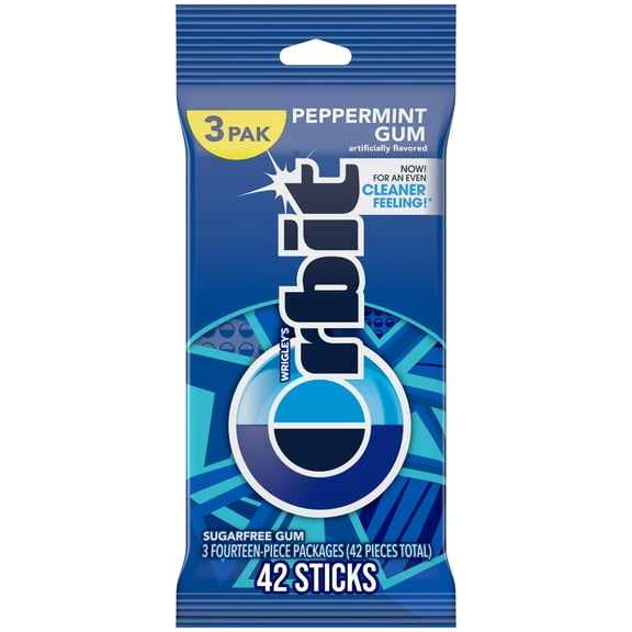 Orbit Peppermint Sugar Free Chewing Gum Travel Essentials (Pack of 4)