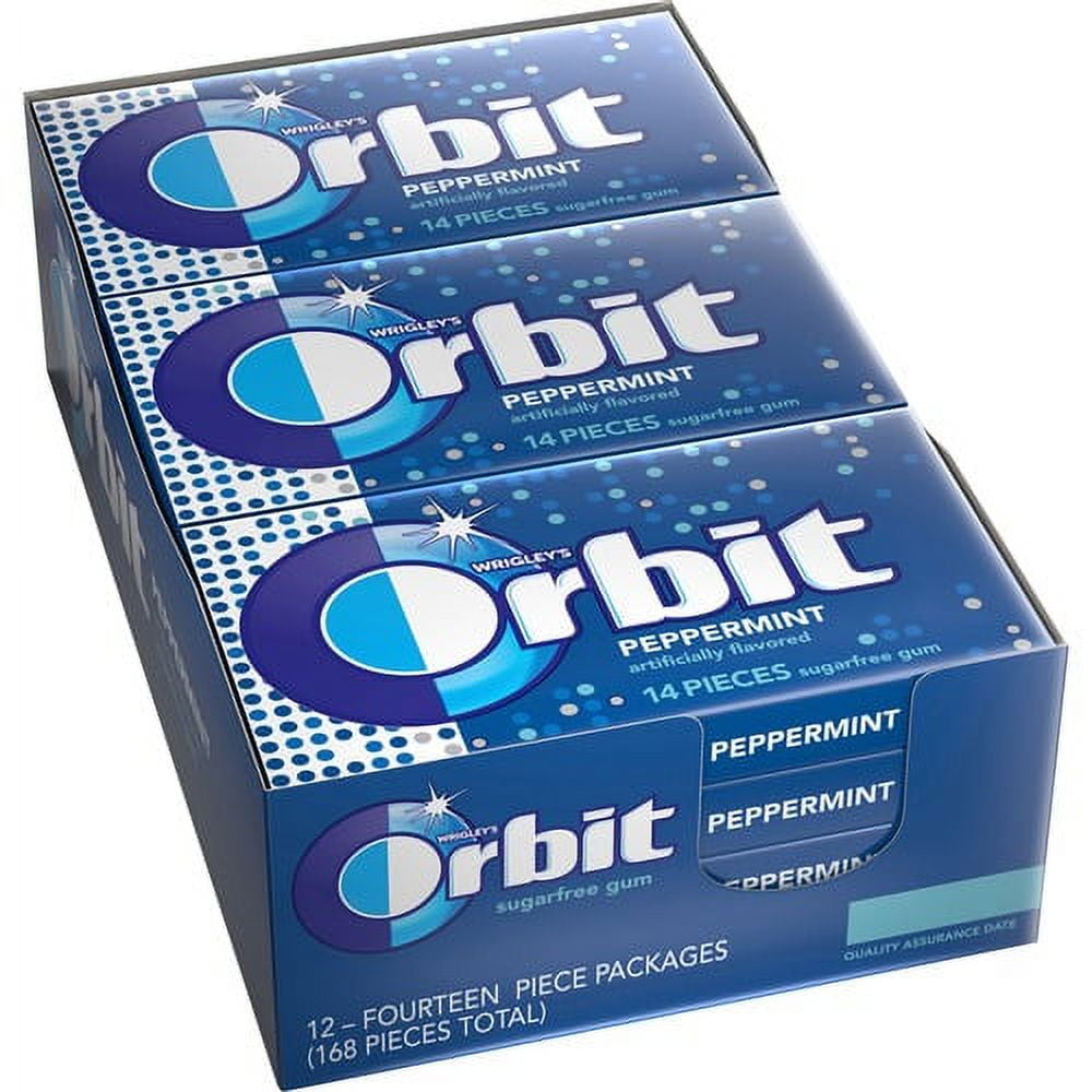 Orbit Peppermint Sugarfree Gum - 12 packs - Peppermint - Individually Wrapped - 12 / Box Orbit Peppermint Sugarfree Gum - 12 packs - Peppermint - Individually Wrapped - 12 / Box