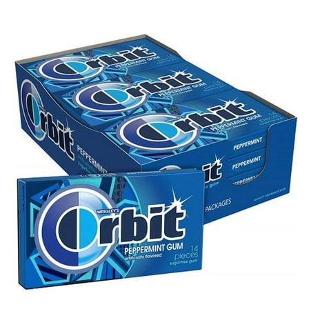 Orbit Peppermint Sugarfree Gum, 14 count (Pack of 24)
