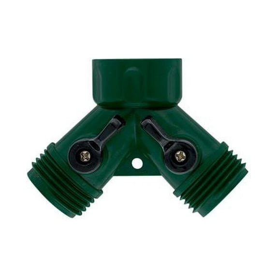 Orbit Plastic Hose Y For Spigot Faucet Watering Shut-Off, Garden Hoses Splitter