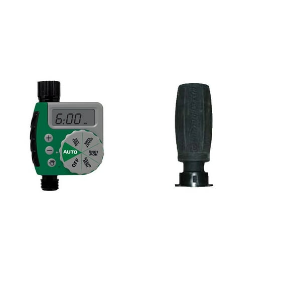 Orbit Single Dial 1-Port Hose Faucet Timer and 3-in-1 Drip Faucet Adapter