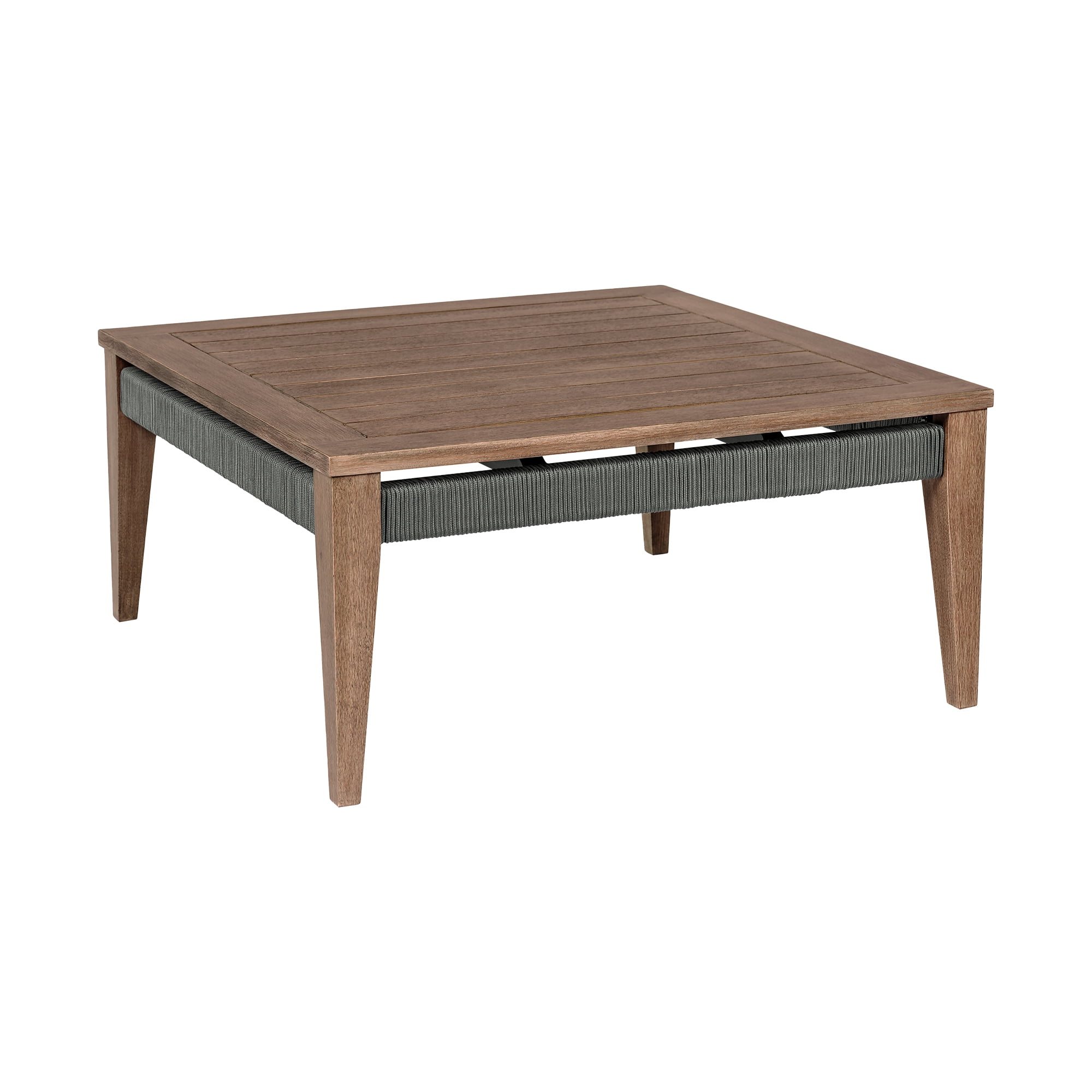 Orbit Square Weathered Eucalyptus Wood Outdoor Coffee Table