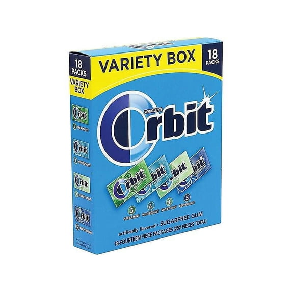 Orbit Sugar-Free Gum Mint Variety Pack, 18 Pk./14 Ct., 18Count