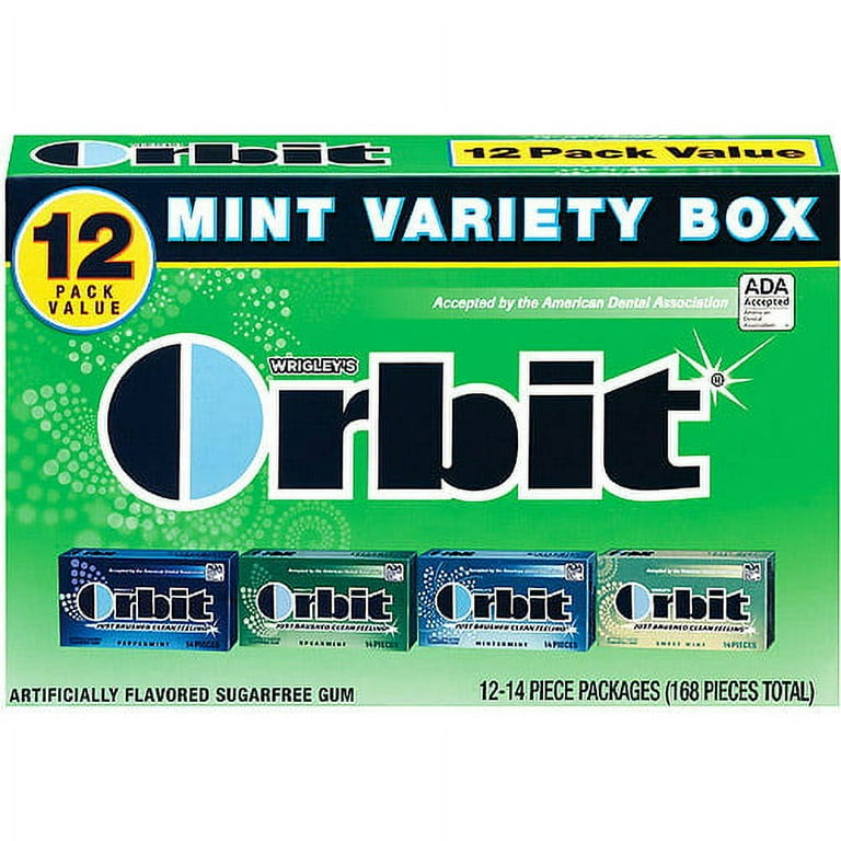 Orbit Sugar-Free Spearmint Chewing Gum, Mint Variety Pack, 14