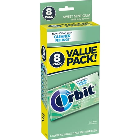 Orbit Sweet Mint Sugar Free Chewing Gum, Value Pack - 112 Ct Bag