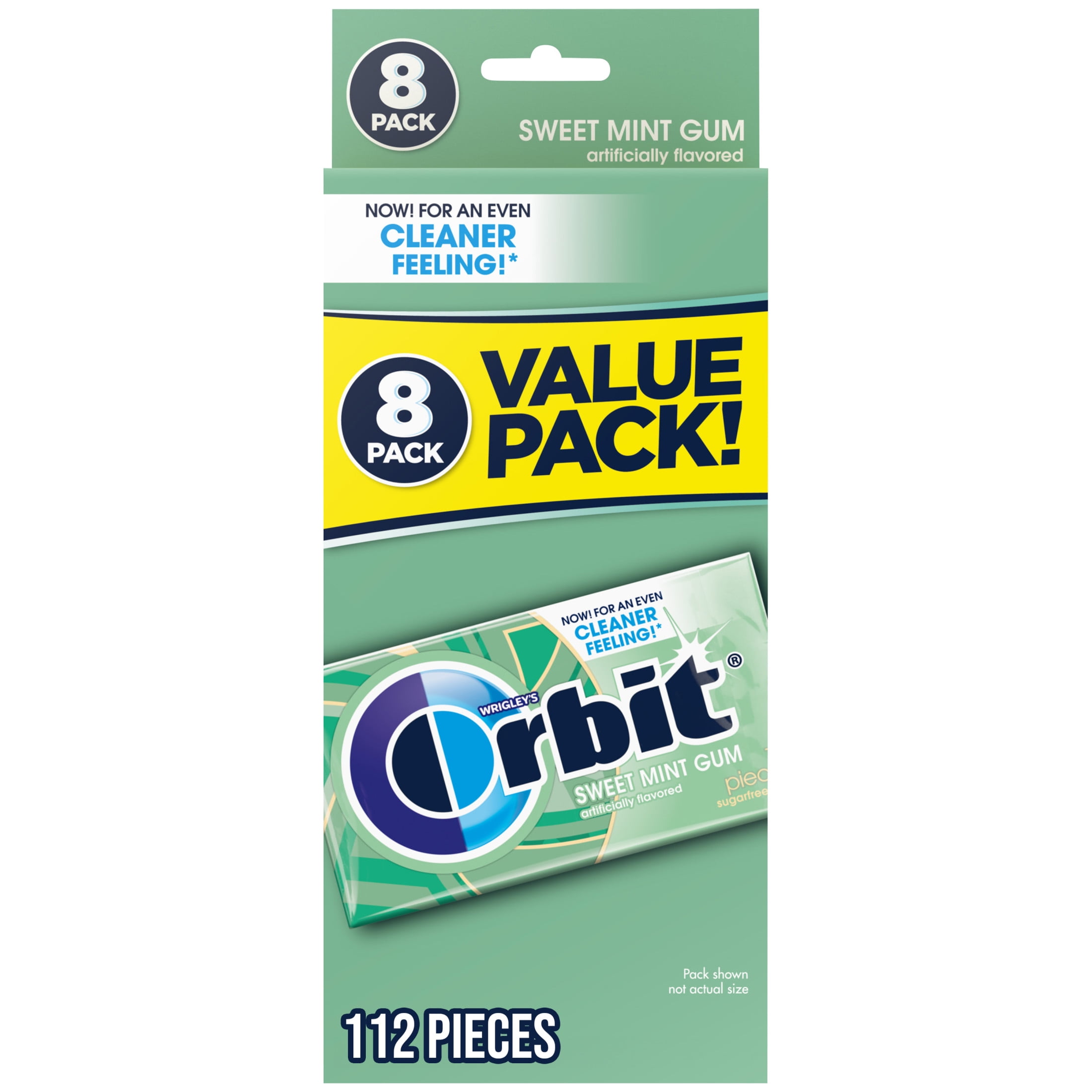 Orbit Sweet Mint Sugar Free Travel Chewing Gum Bulk - 14 ct (8 Pack)
