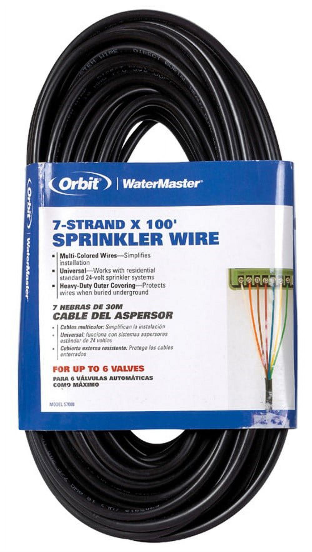 Southwire Company 49275123 100 ft. Black 18 Gauge 5 Wire Sprinkler Wire