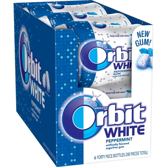 Orbit White Peppermint Soft Chew Gum, 40 Pieces, 6 Count