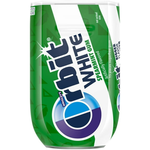 Orbit White Spearmint Sugar Free Gum, Artificially Flavored, 15 Piece, Plastic Packet