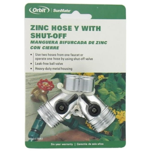 Orbit Zinc Hose Y With Shut-Off  Zinc Hose Y With Shut-Off - Zinc