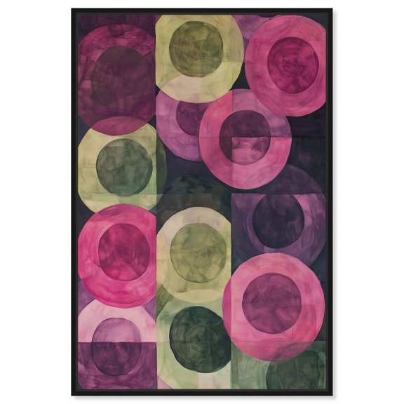 Orbital Pattern Canvas Colorful Abstracts by Art Remedy, Black Frame, 36 x 54