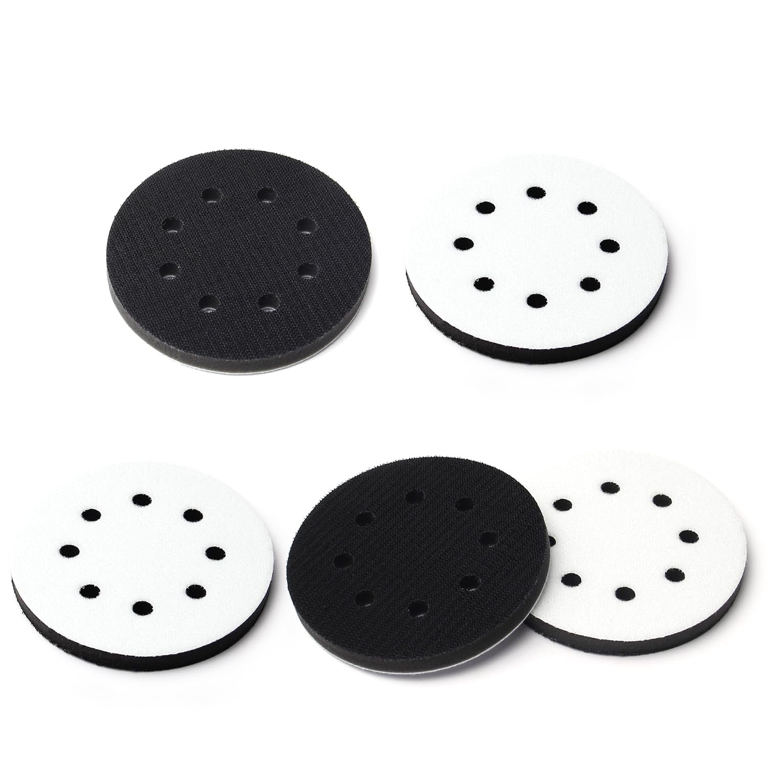 Orbital Sander Foam Pad 5 inch, 8 Holes, Hook and Loop (5 PCS