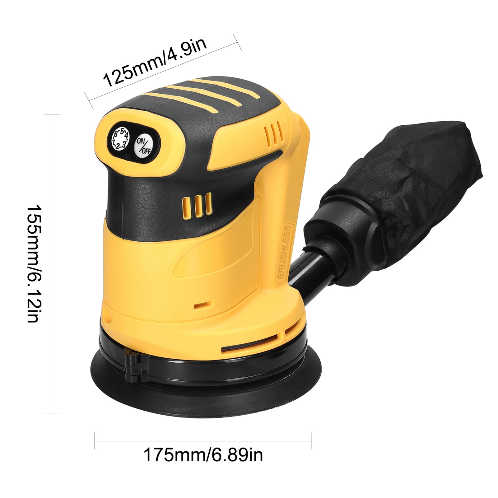 Orbital Sander,Orbital Tool Wood Metal Speed Adjustable Orbital 125mm Motor Orbital Car Polisher Wood Tool Sander Wood 6 125mm 6 Wood Orbital Sander Orbital Wood Tool Polisher Tool Sander 6