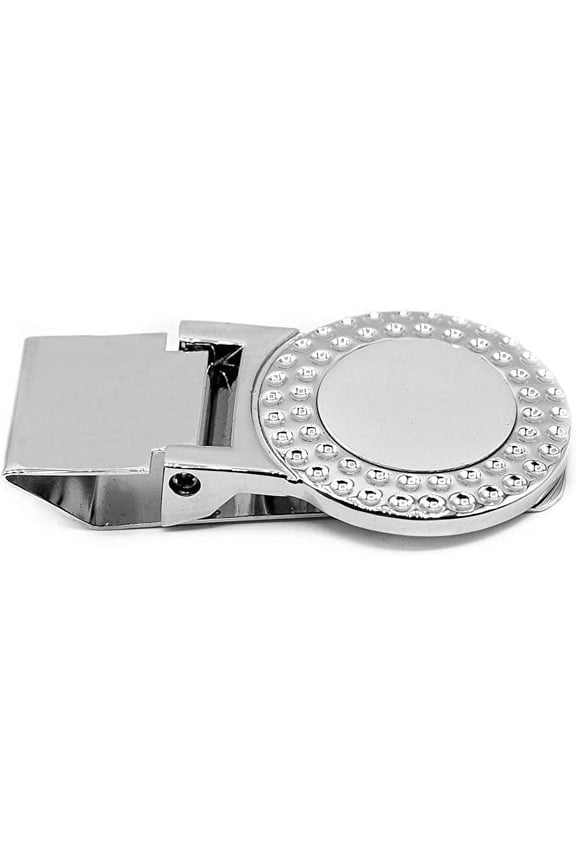 Orbital Silver Ribbed Stainless Steel Hinged Money Clip