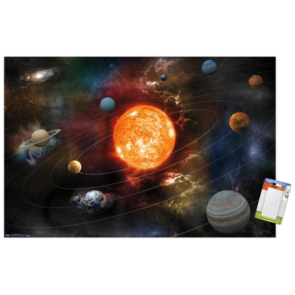 Orbiting Solar System Wall Poster, 22.375" x 34"
