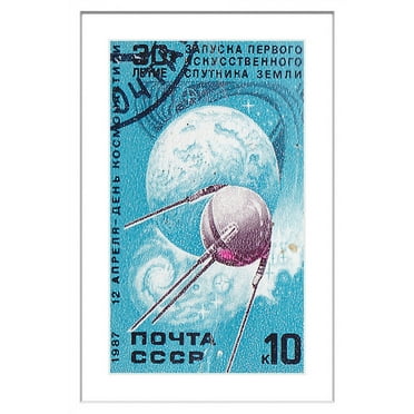 "Orbiting Sputnik" Framed Painting Print