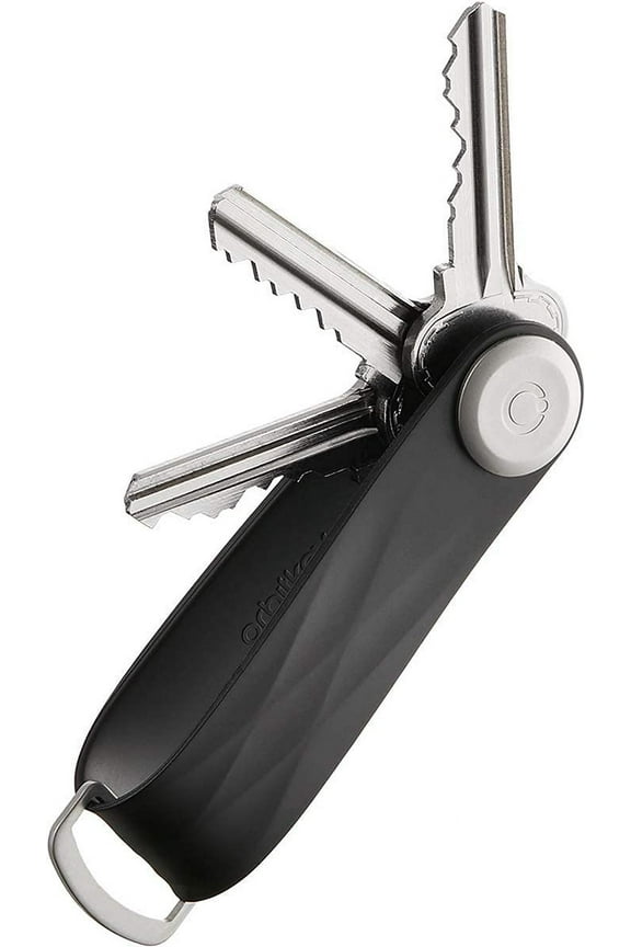 Active Rubber Key Organizer - Holds 7 Keys, Jet Black