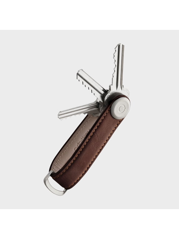Leather Keychain Organizer - Espresso Brown, Holds 7 Keys (4.7")