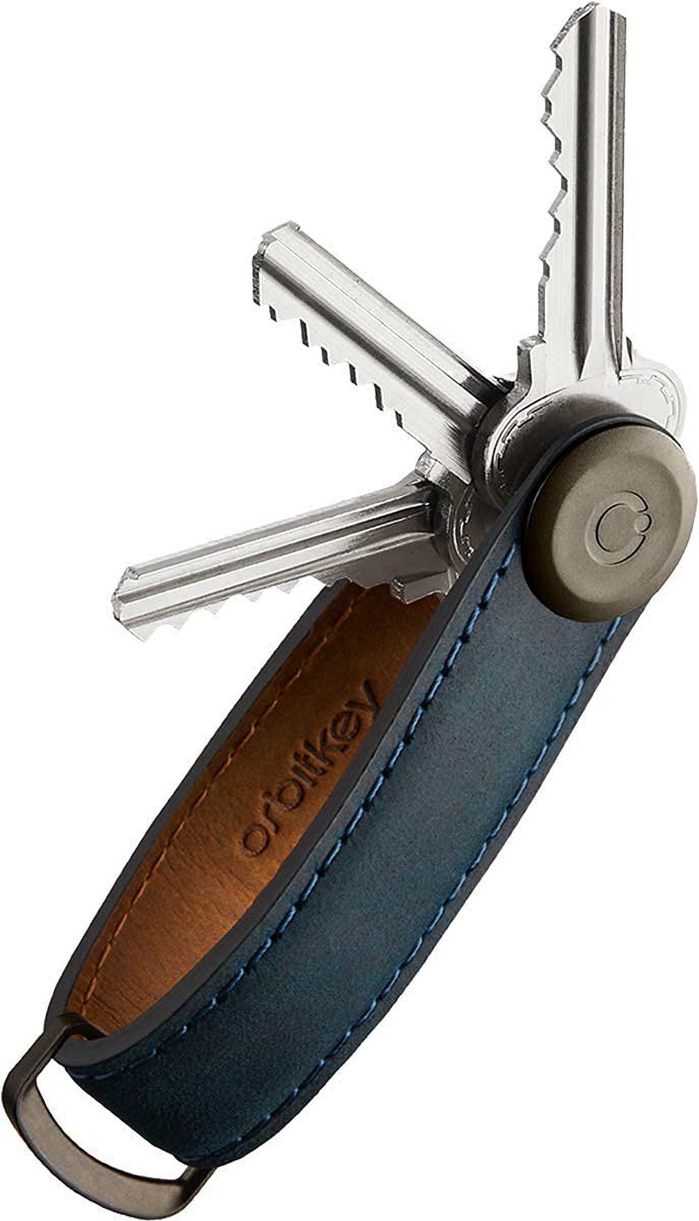Orbitkey Leather Keychain Organizer - Holds 7 Keys, Marine Blue (4.7 ...