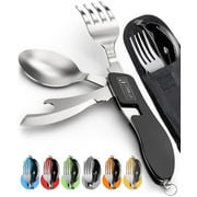 Orblue Portable Stainless Steel 4-in-1 Camping Utensils Multitools 2 Pack