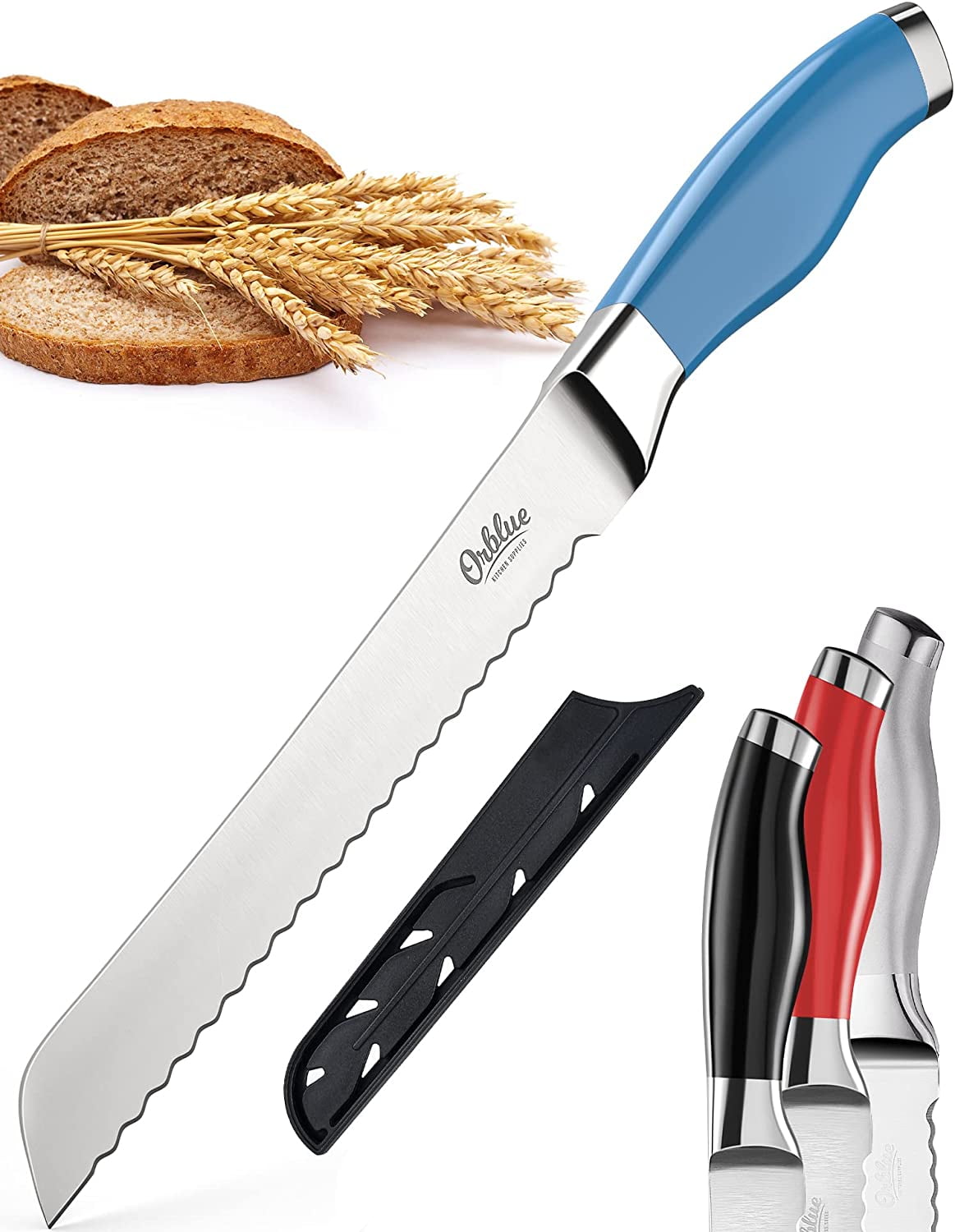 Kitchen + Home Carving Bread Knife – 8” Ultra Sharp Surgical Stainless  Steel Serrated All Purpose Kitchen Knife – Never Needs Sharpening - As Seen  on