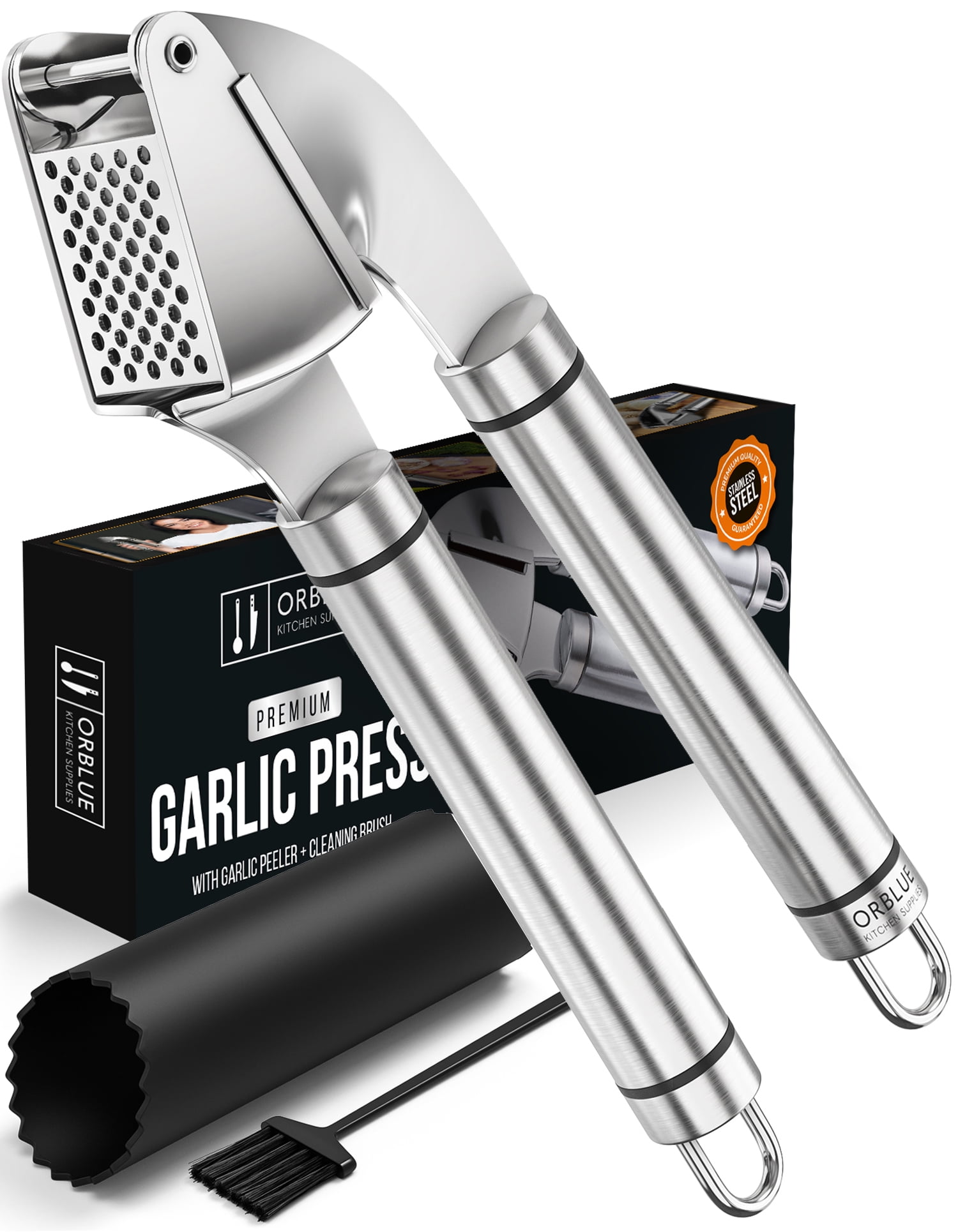 Stainless Steel Garlic Press - Professional Kitchen Garlic Crusher - E –  EcoQuality Store
