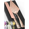thumbnail image 1 of Orblue Wedding Cake Knife and Server Set - Premium, Beautifully Engraved Cutting Set - Elegant Keepsake for Newlyweds Rose Gold, 1 of 10