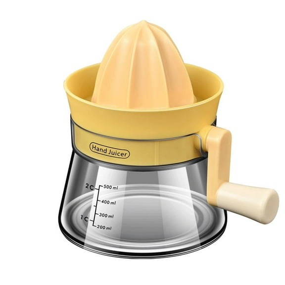 Orblyn Kitchen Metal 2-in-1 Lemon Squeezer - Sturdy Max Extraction Hand Juicer Lemon Squeezer Gets Every Last Drop - Easy to Clean Manual Citrus Juicer - Easy-Use Lemon Juicer Squeezer - Yellow