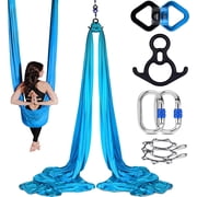 Orbsoul Aerial Silks Set + Yoga Hammock Complete Rigging Hardware - Premium Aerial Nylon Silks 40 Denier Tricot