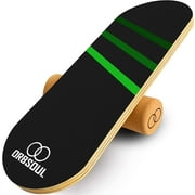 Orbsoul Balance Board Trainer (Made in Canada) - Premium Canadian Maple Deck & 100% All-Natural Cork Roller (Forest Green)