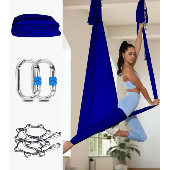 Orbsoul Deluxe Yoga Hammock (Grand Size 5.5 Yards) Includes Premium Aerial Nylon Silks, Certified Rigging Hardware & Easy Set-Up Guide
