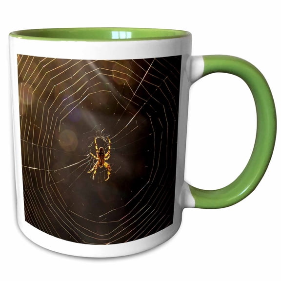 3drose, Orbweaver Spider, Los Angeles, Ca - Na02 Rsp0005 - Rob Sheppard, 11oz Two-tone Green Mug
