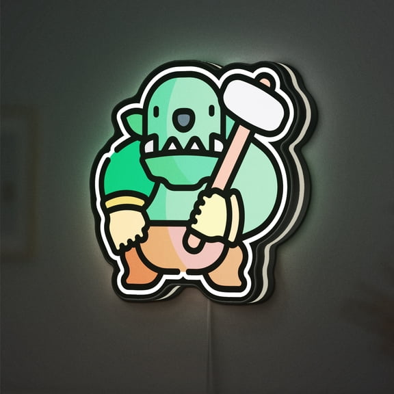 Orc 3D Novelty Light Box, Fantasy Monster Decor for Gamers and Halloween Lovers (Width 16 inch, 40cm)