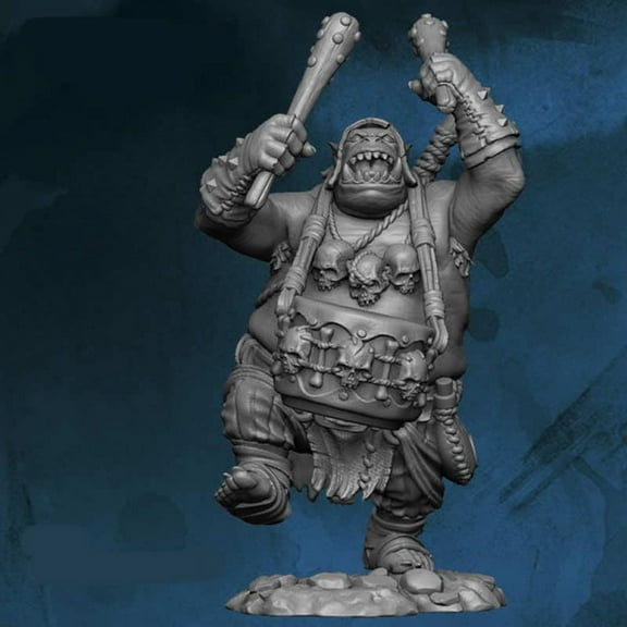 Orc Drummer Plogger Figure Kit 28mm Heroic Scale Miniature Unpainted First Legion