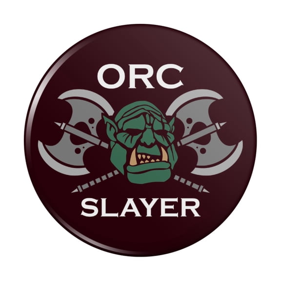Orc Slayer Fantasy Games RPG Axe Kitchen Refrigerator Locker Button Magnet