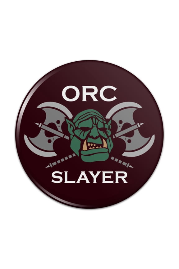 Orc Slayer Fantasy Games RPG Axe Pinback Button Pin