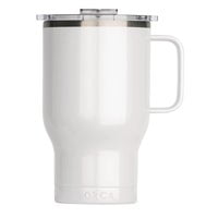 Pearl White 24 Ounce Stainless Steel Travel Mug with Handle
