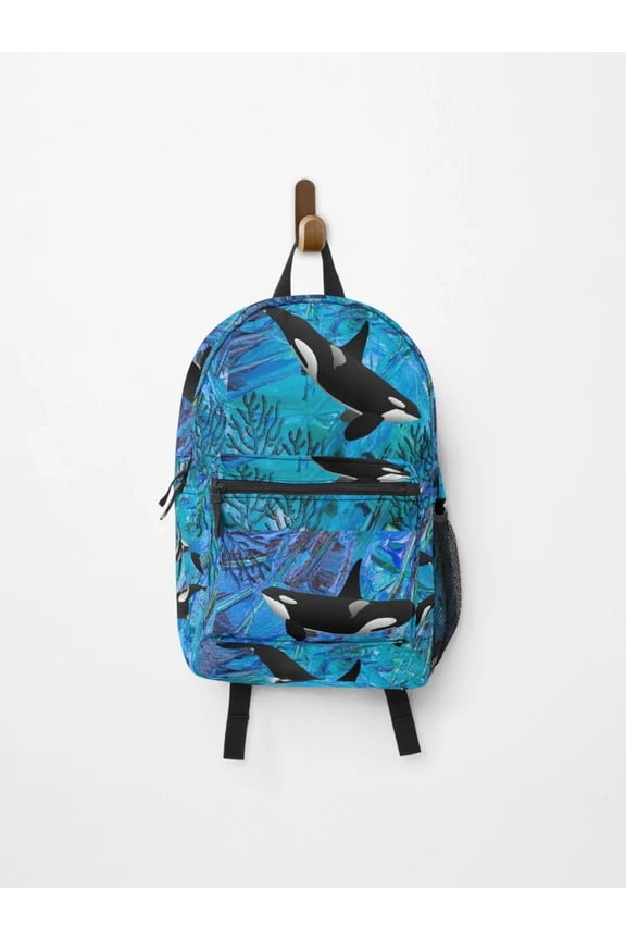 Orca Family Backpack, Orcas Backpacks, Sea Backpacks, Back To School Backpack