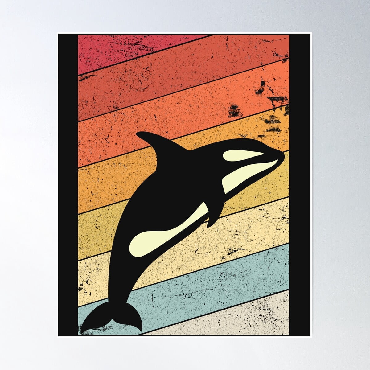 Orca Graphic. Retro Style Killer Whale Design Poster Wall Art, Modern ...
