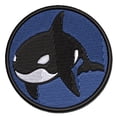 thumbnail image 1 of Orca Killer Whale Applique Multi-Color Embroidered Iron-On Patch - 2.5 Inch Small, 1 of 5