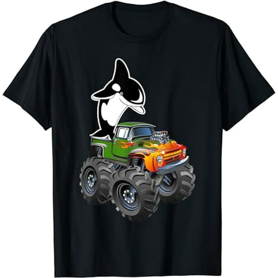 Orca Killer Whale Monster Truck For Boys Girls Toddlers Kids T-Shirt