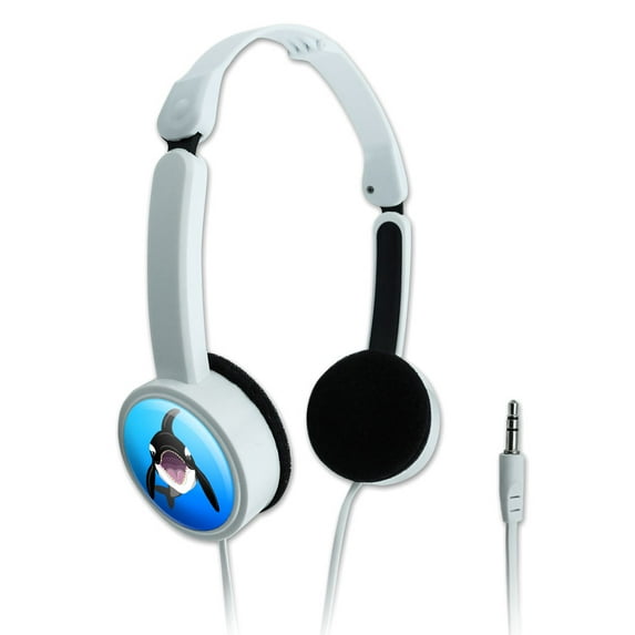 Orca Killer Whale Novelty Travel Portable On-Ear Foldable Headphones