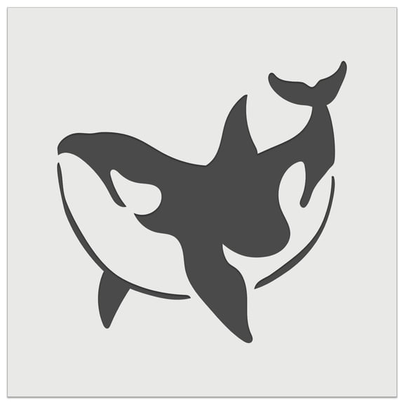 Orca Killer Whale Swimming DIY Cookie Wall Craft Stencil - 5.5 Inch
